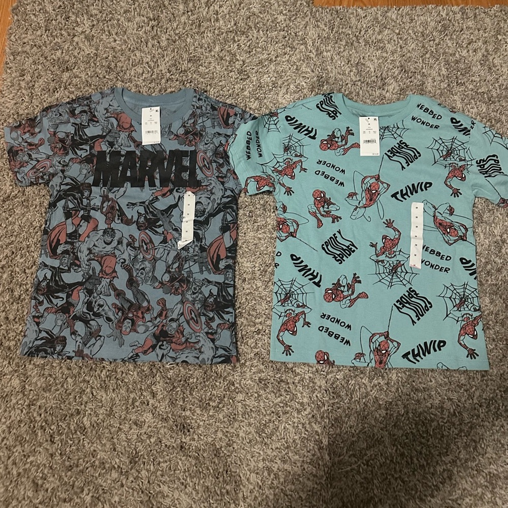 Marvel Comics Group Boys' Graphic Tee and a Marvel Spider-Man Graphic Tee M NWT